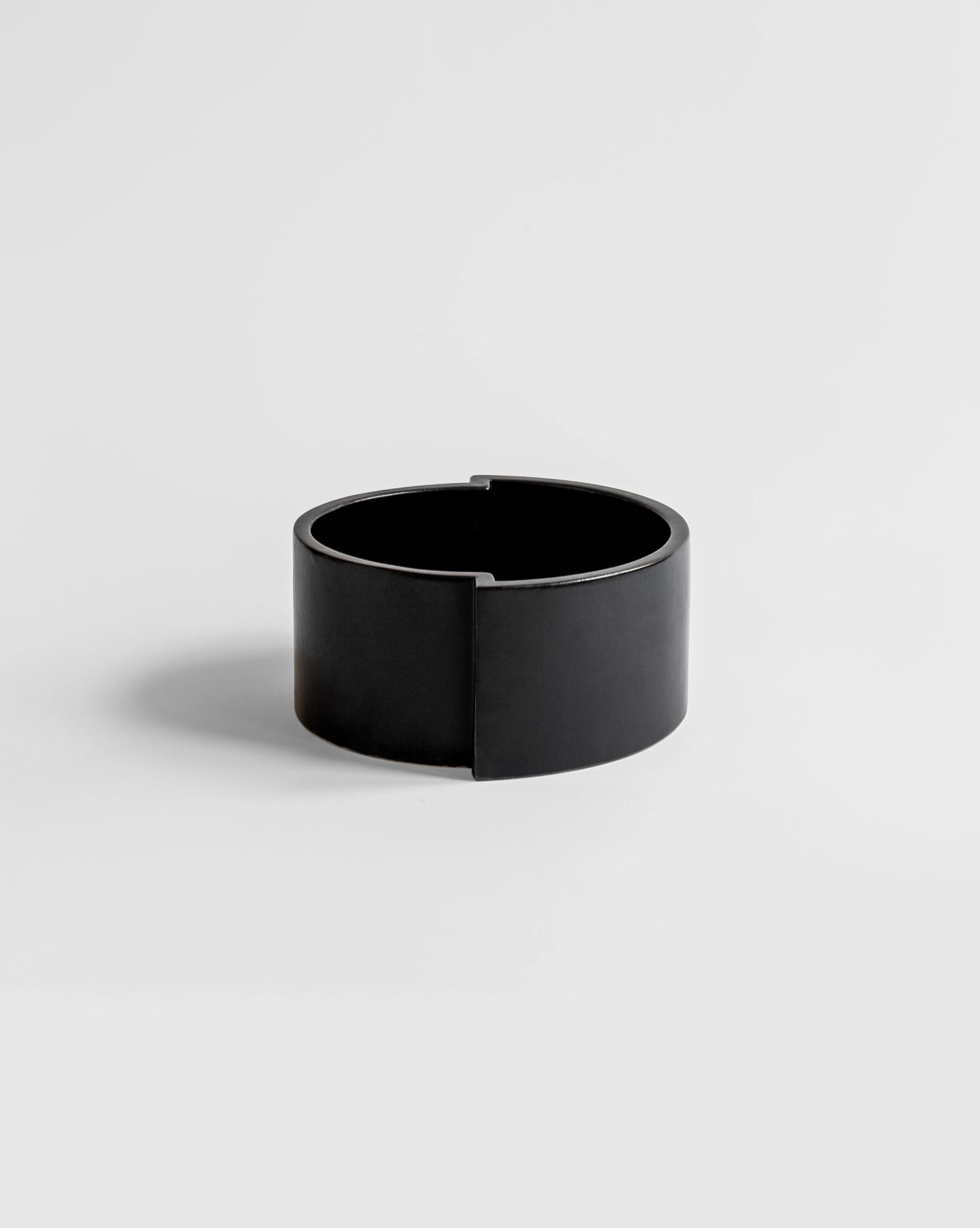 Elegant black ceramic bowl with a minimalist design