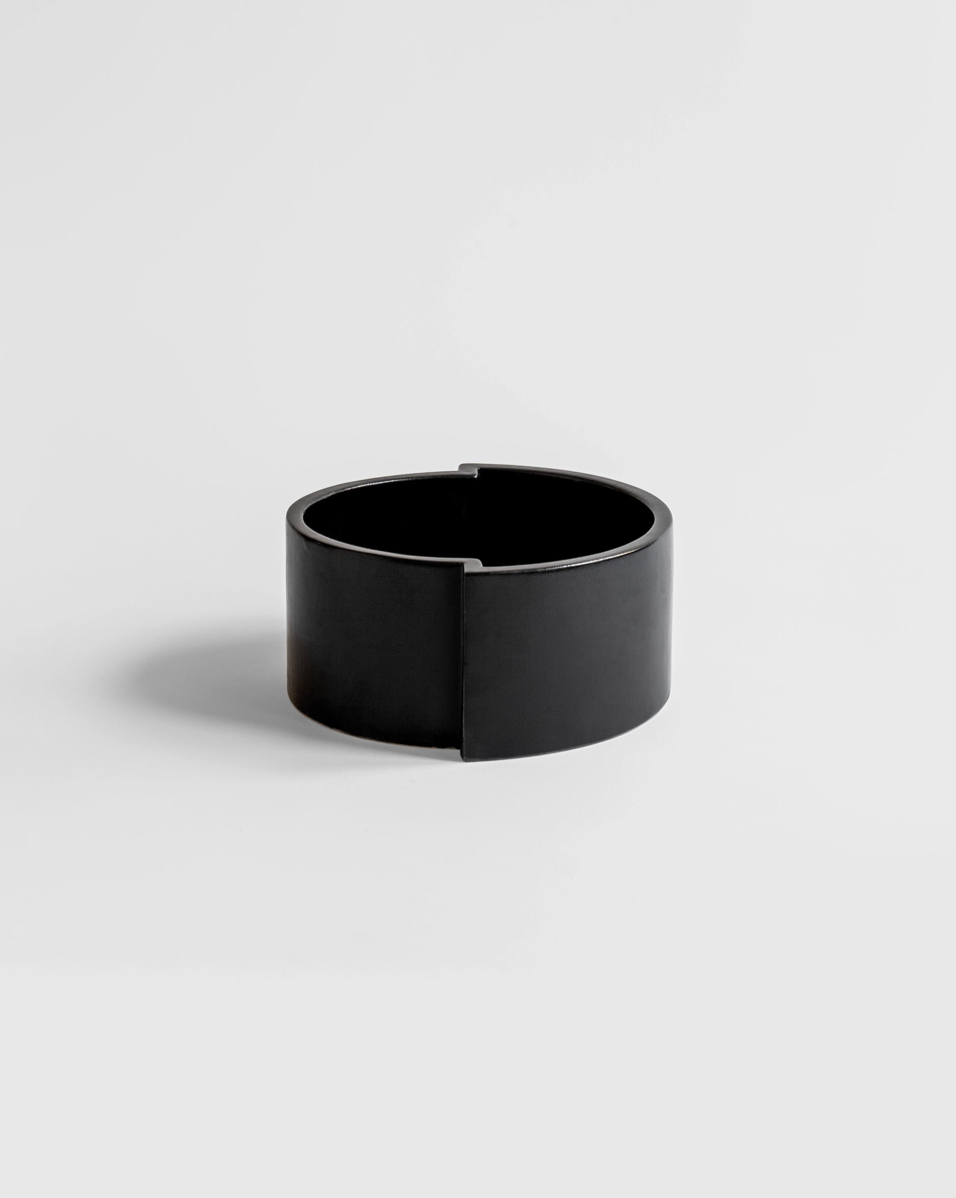 Elegant black ceramic bowl with a minimalist design