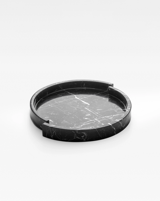 modern mistake tray in black Nero Marquita marble designer