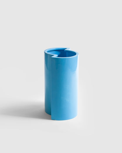 Bishop Vase with a striking blue turquoise glaze from the Kish o Mat collection handmade ceramics.