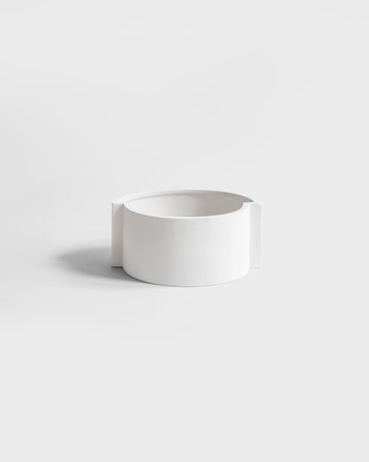 White ceramic bowl from the Kish o Mat collection, inspired by chess pieces.