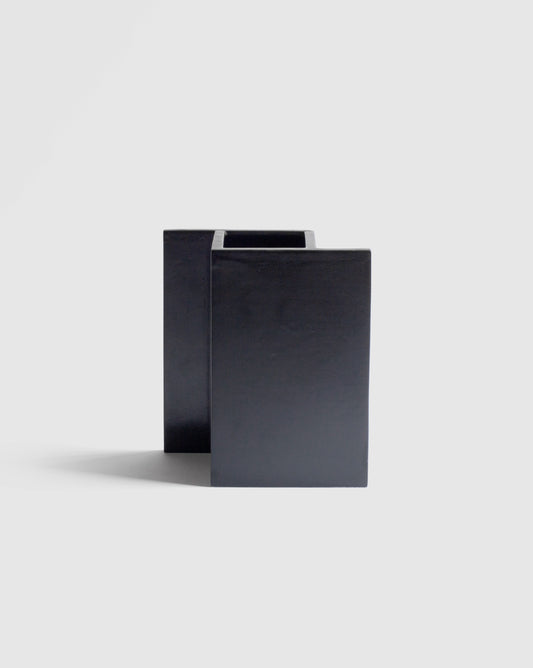 Elegant black Rook Vase in a matte finish, perfect for contemporary decor.