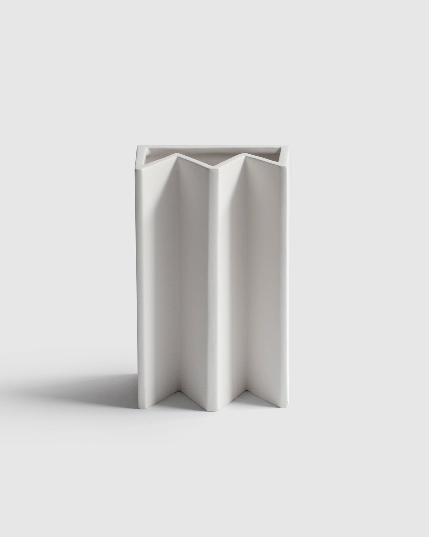 Modern matte white King Vase designed by artist Sara Khamisi