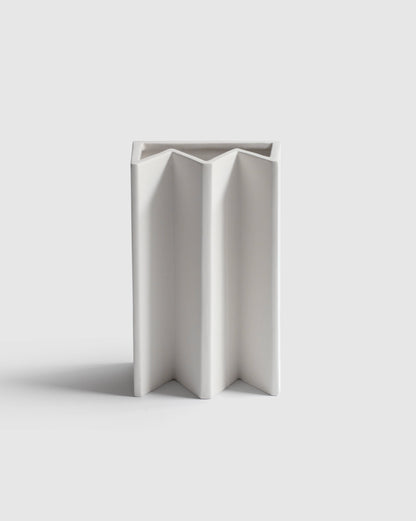 Modern matte white King Vase designed by artist Sara Khamisi