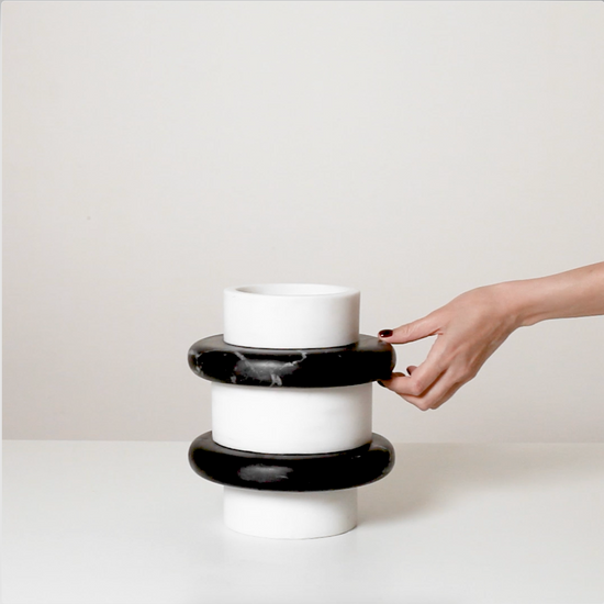 Video showcasing the white bassos marble vase by Sandro Lopez Milano.