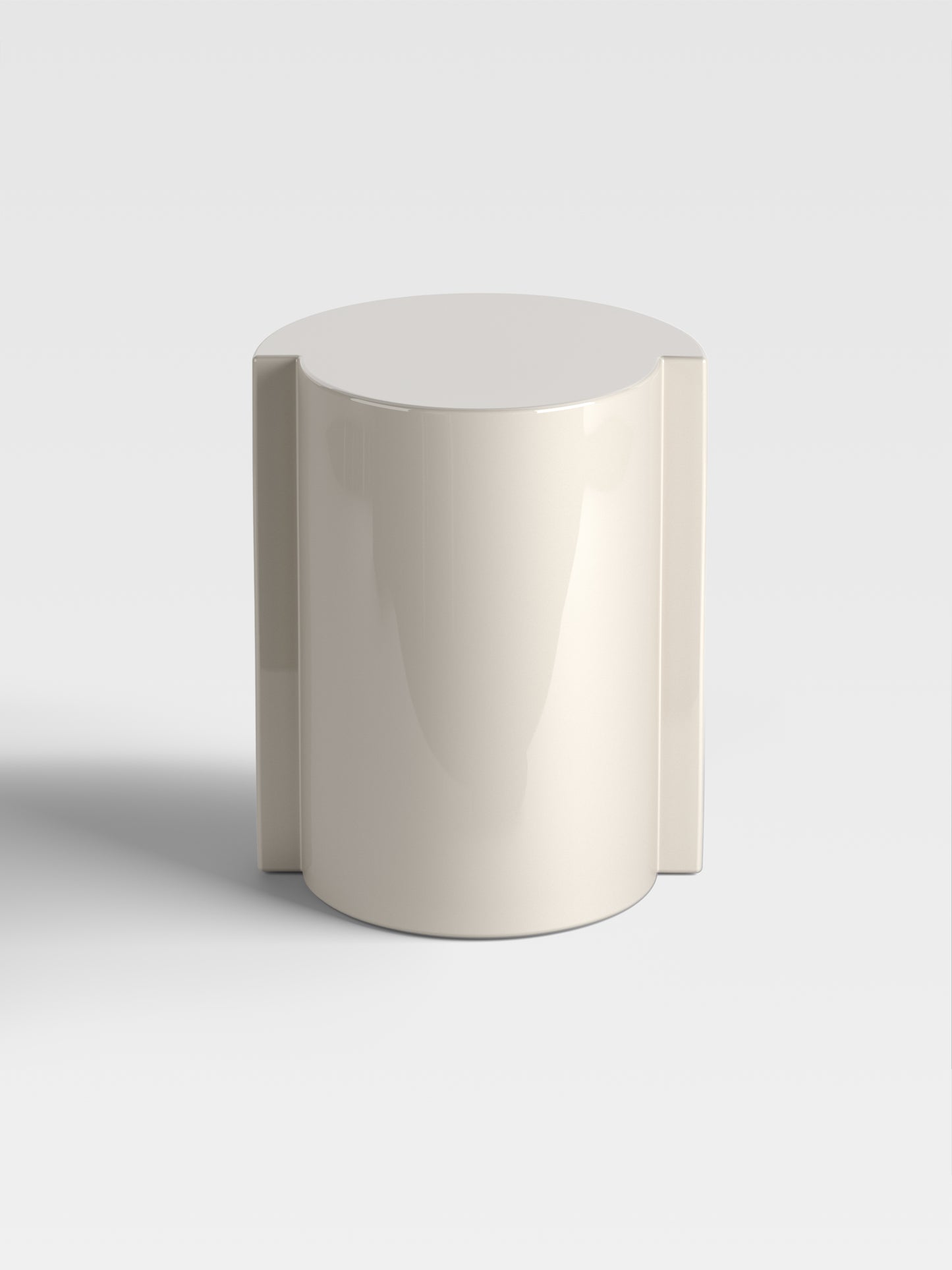 Lei side table in luminous sand, handcrafted in Italy — elegant minimalist design for refined modern interiors and luxury living rooms.