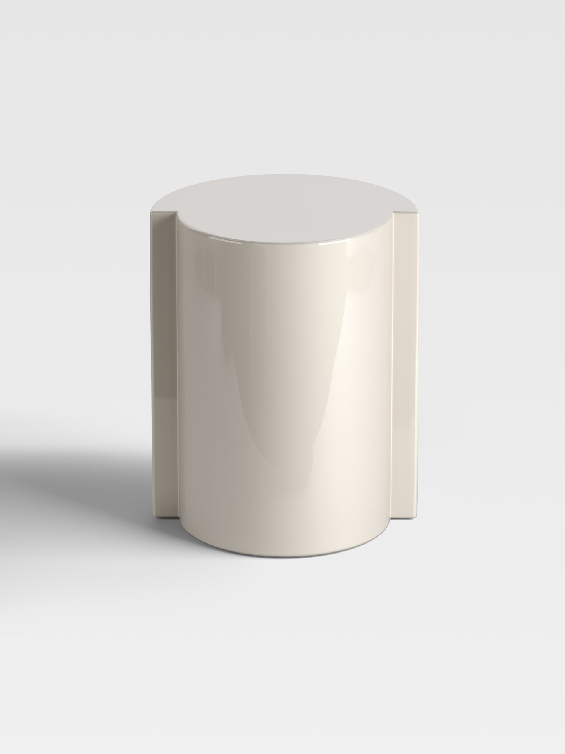 Lei side table in luminous sand, handcrafted in Italy — elegant minimalist design for refined modern interiors and luxury living rooms.